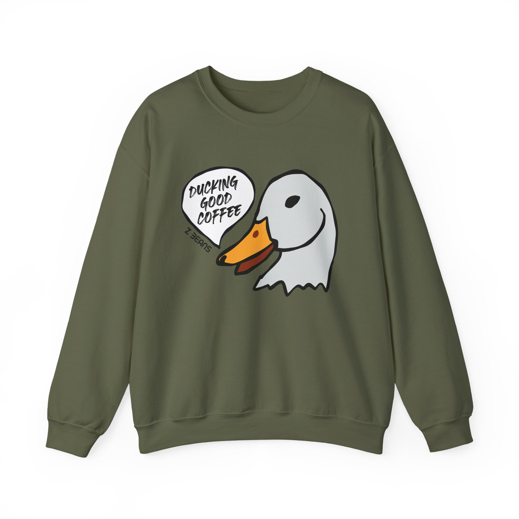 Ducking Good Z Beans Coffee Crewneck Sweatshirt