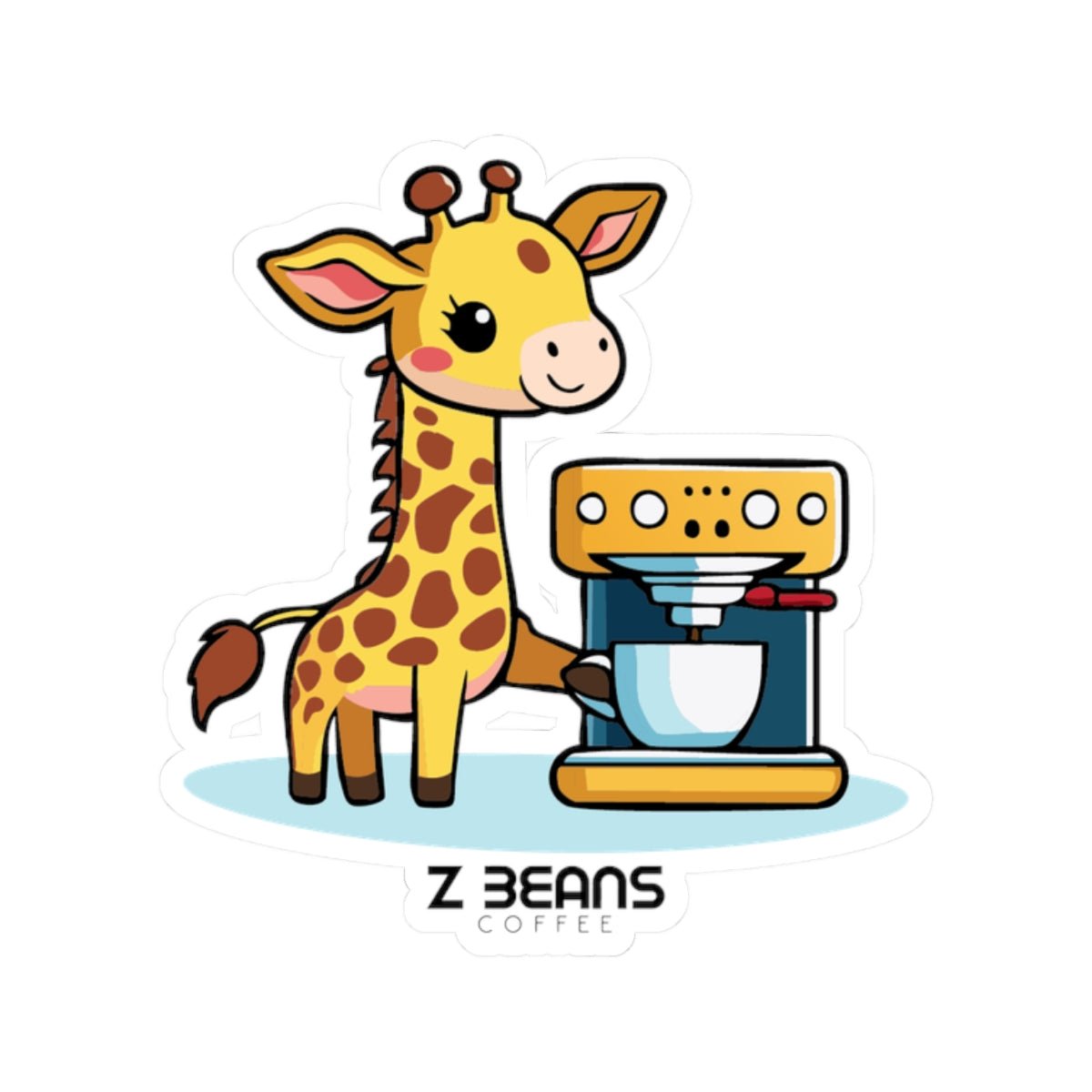 Giraffe Barista Sticker
