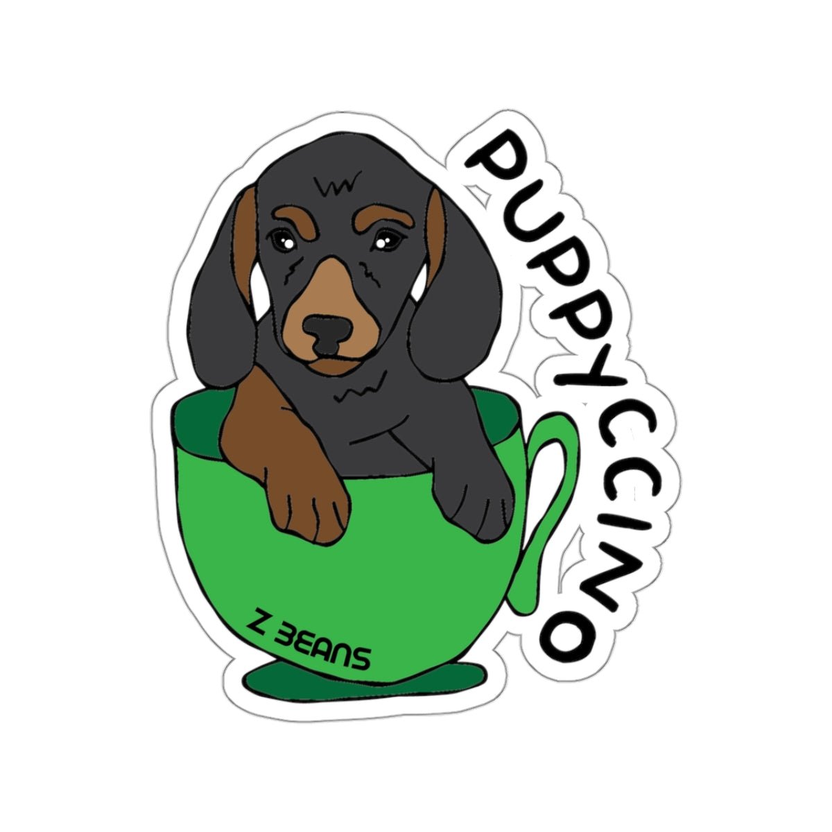 Dachshund Puppycinno Sticker
