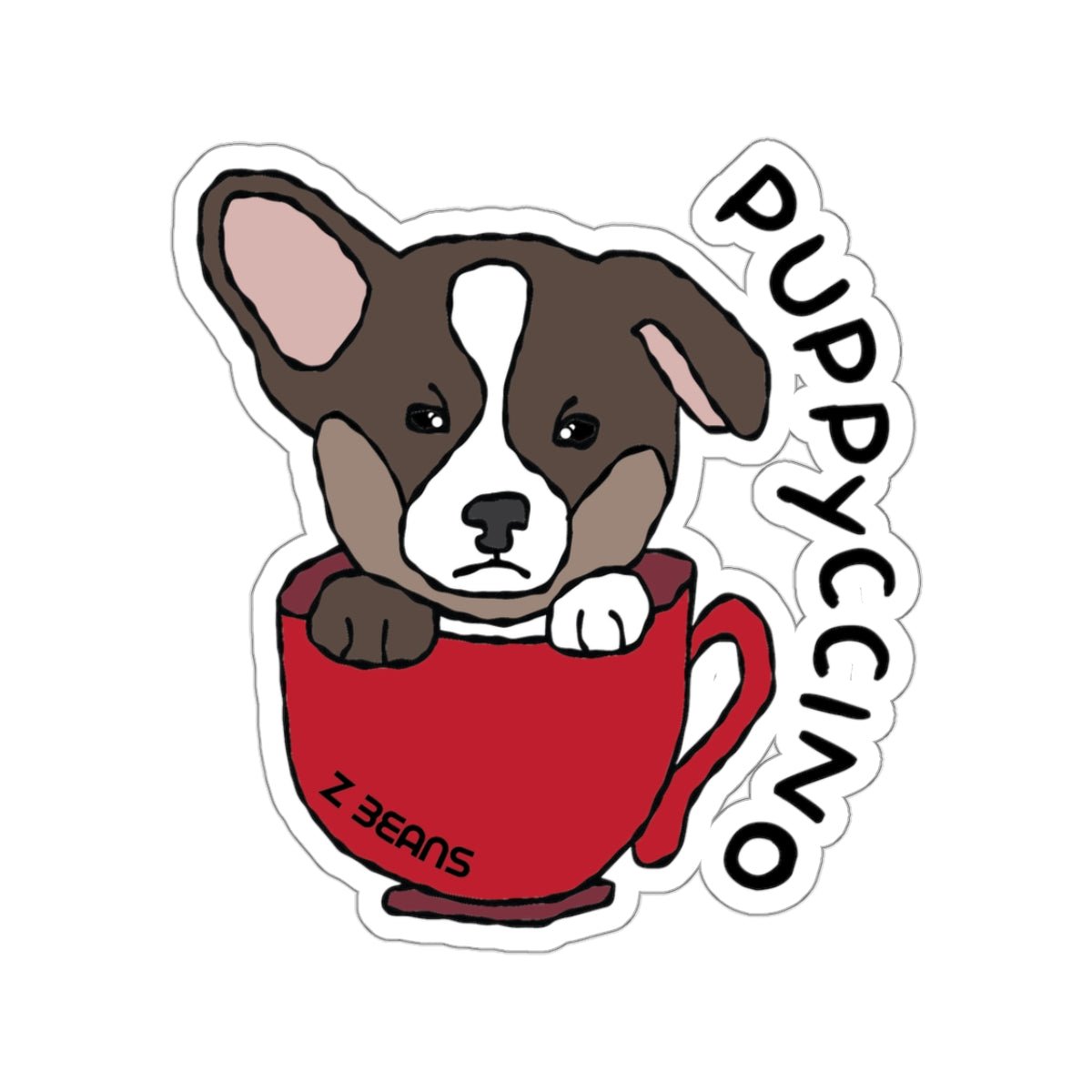 Corgi Puppyccino Sticker