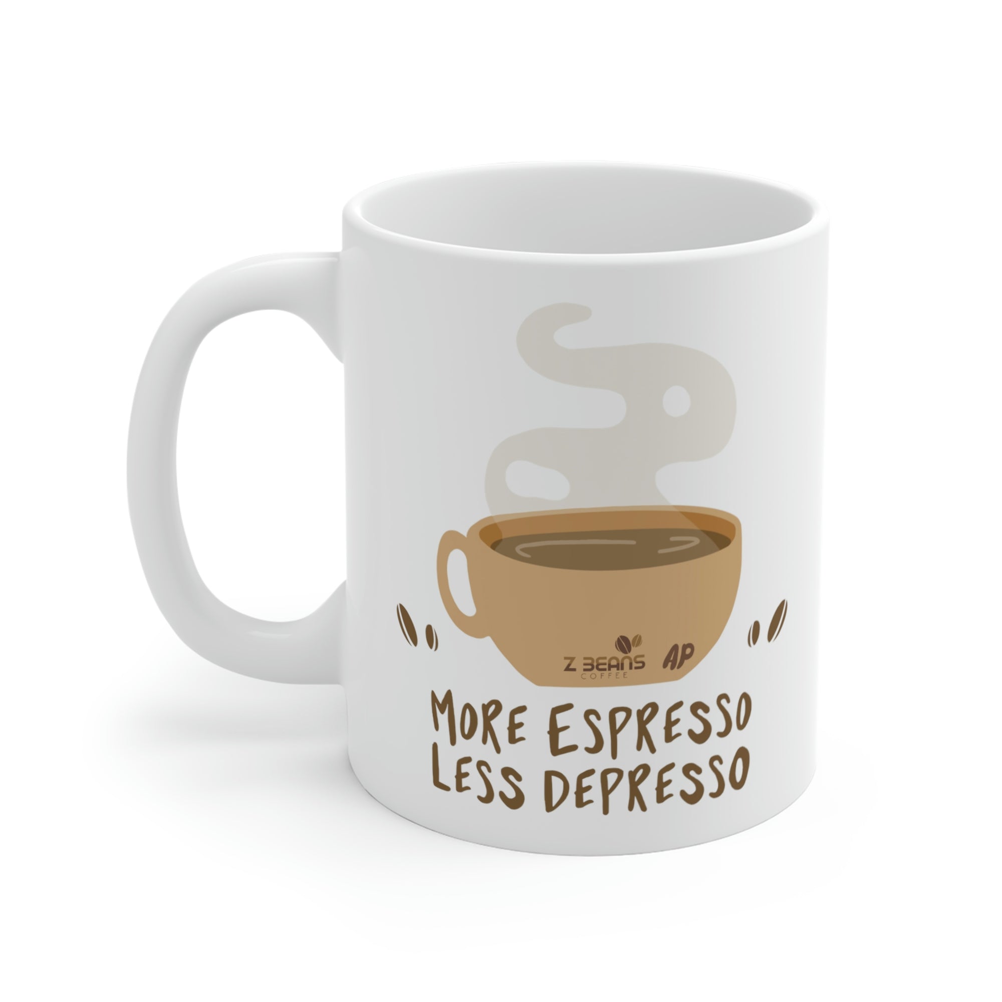 More Espresso Less Depresso - 11oz. Mug by Ashley Padilla